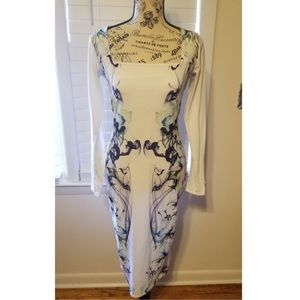 ASOS Gorgeous sexy Bodycon White Dress with beautiful print